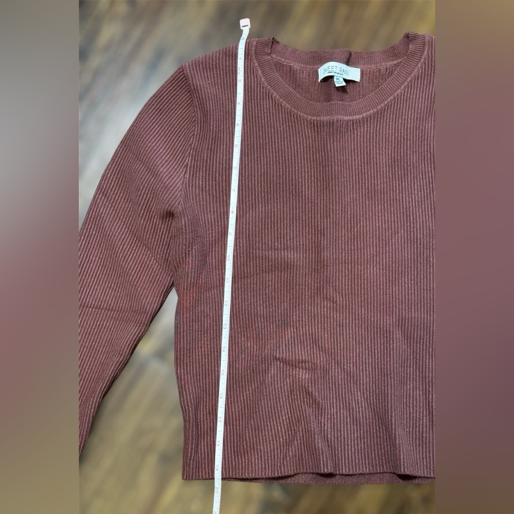 Sweet Rain Ribbed Knit Top | Rust Color | Size XL - Picture 5 of 5